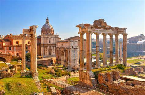 Ancient Roman ruins in a sunny day