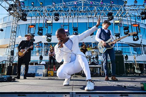 Band performing live on the deck of a cruise ship