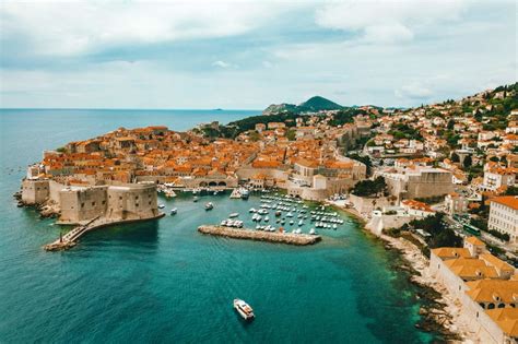 Aerial view of Dubrovnik, Croatia with its historic old town and beautiful Adriatic coastline.