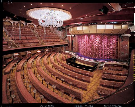 Elegant theater on a cruise ship ready for a live performance